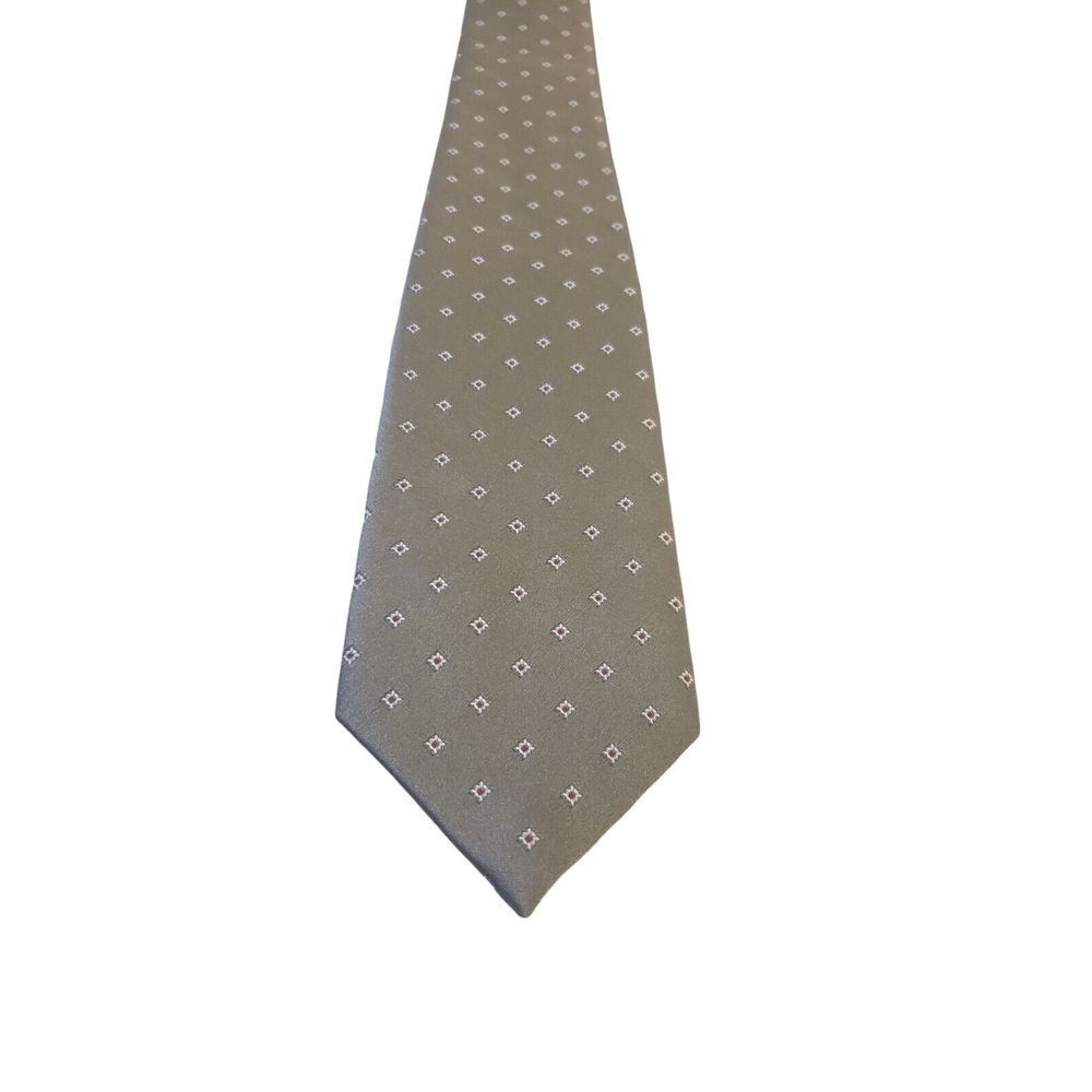Vintage Kenny Rogers Western Collection Gray Geometric Necktie Country Music Tie
